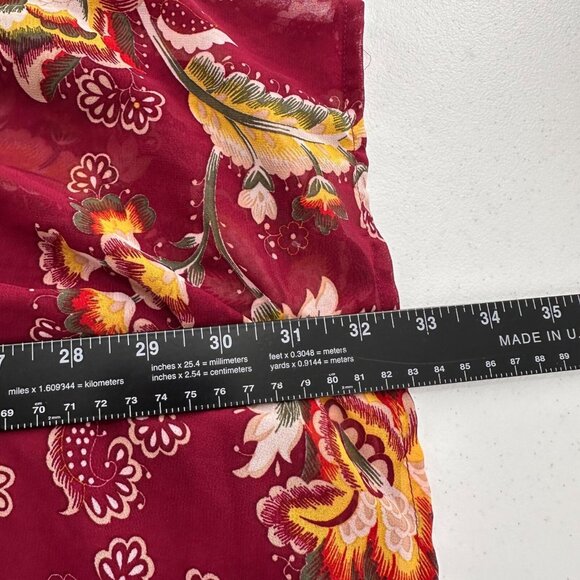 Time & Tru Floral Boho Dress M Multicolor Long Sleeve Peasant Pleated Babydoll b - Picture 4 of 12